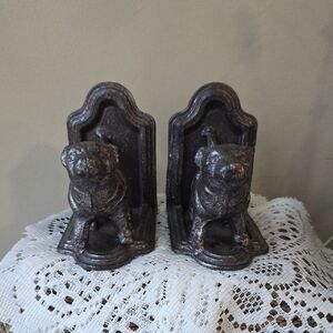 Vintage Cast Iron Dog Bookends